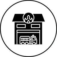 Feuerwehrmann Garage Vektor Symbol