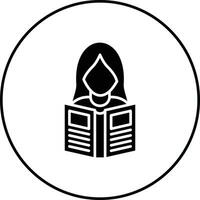 Frauen lesen Buch Vektor Symbol