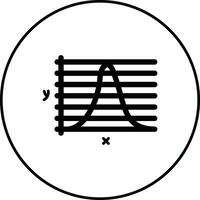 Glocke Kurve auf Graph Vektor Symbol