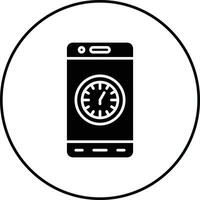 Handy, Mobiltelefon Uhr Vektor Symbol