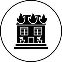 Haus in Brand Vektor-Symbol vektor