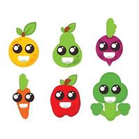 grönsaker swith leende ansikte illustration. världens veganska dag vektor