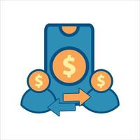 Symbol für mobile Finanzen, Smartphone mit Geldsymbol vektor