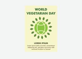 världen vegetariska dagen affisch designmall. reklambladsmall. vektor
