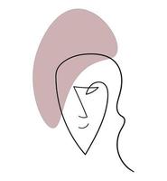 Vektor-Bild eine Strichzeichnung Frau mit grauem Hut vektor