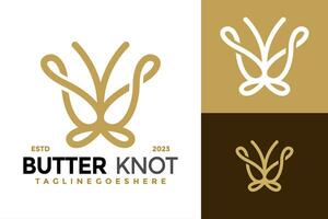 fjäril Knut företag logotyp design vektor symbol ikon illustration