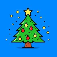 Weihnachten Baum Clip Art Illustration Design auf ein Blau Hintergrund vektor