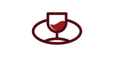 trinken Etikette Logo Design mit Wein Glas Elemente vektor