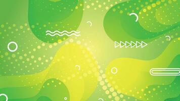 Grün und Gelb Gradient Flüssigkeit Welle abstrakt Hintergrund vektor
