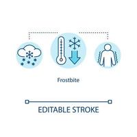 Erfrierungen, Konzeptsymbol für Einfrieren der Haut vektor