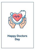 Happy Doctor Day Grußkarte mit Farbsymbolelement vektor
