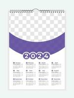 vektor 2024 modern företag vägg kalender mall design