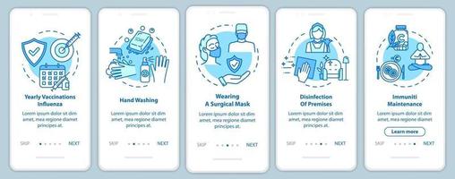 Gesundheitswesen Onboarding mobiler App-Seitenbildschirm mit Konzepten vektor
