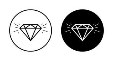 gnistrande diamant sten, pärla ikon vektor i svart cirkel. premie tecken symbol