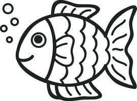 ein süß Fisch Vektor war entworfen mit Linien. ein Fisch Kunst Illustration.