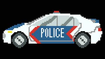 polis bil designad baserad på 8 bit storlek. en polis buss lämplig för din spel tillgång. vektor