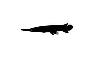 alligator fisk silhuett, kan använda sig av för konst illustration logotyp gram, piktogram, hemsida, eller grafisk design element. vektor illustration