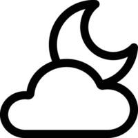 wolkig beim Nacht Symbol Design vektor