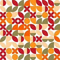 abstrakt geometrisk bauhaus sömlös mönster. orange och grön Färg blockera bakgrund. vektor modern illustration.