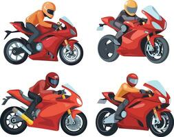 vektor platt röd tung motorcykel, vit bakgrund , isolerat , illustration minimal ClipArt vektor
