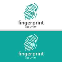 premie fingeravtryck logotyp, mänsklig identitet design enkel linje modell mall illustration vektor