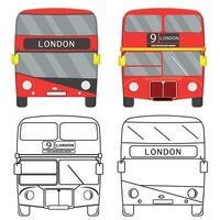 London röd buss vektor illustration isolerat på vit bakgrund