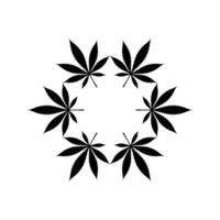 Cannabis Blatt Silhouette Komposition, können verwenden zum Dekoration, aufwendig, Hintergrund, Abdeckung, Kunst Illustration, Textil, Stoff, Mode, oder Grafik Design Element. Vektor Illustration