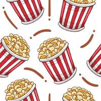 Popcorn nahtlose Muster im flachen Design-Stil vektor