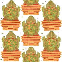Garuda Wisnu Kencana nahtloses Muster im flachen Design-Stil vektor