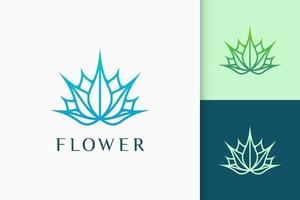 Lotus- oder Kräuterlogo in luxuriöser und moderner Form für Schönheit oder Therapie vektor