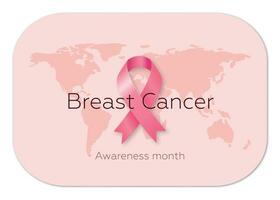 rosa band klistermärke för värld bröst cancer medvetenhet månad i oktober. vektor illustration. eps 10.