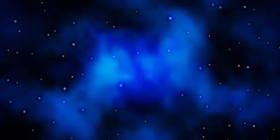 mörkblå vektorbakgrund med färgglada stjärnor. vektor