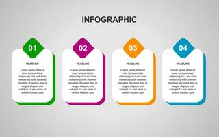 Infografik Vorlage Design mit 4 Schritte. Infografik Design zum Präsentationen, Banner, Infografiken und Plakate vektor