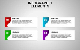 Infografik Vorlage Design mit 4 Schritte. Infografik Design zum Präsentationen, Banner, Infografiken und Plakate vektor