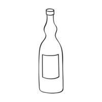 Hand gezeichnet Alkohol Flasche Illustration. Alkohol trinken Clip Art im Gekritzel Stil. Single Element zum Design vektor