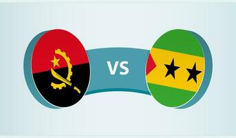 Angola gegen sao mir und Prinzip, Mannschaft Sport Wettbewerb Konzept. vektor
