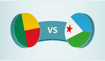 Benin gegen Dschibuti, Mannschaft Sport Wettbewerb Konzept. vektor