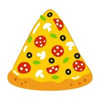 Pizza Charakter. Vektor Hand gezeichnet Karikatur kawaii Charakter Illustration Symbol. isoliert auf Weiß Hintergrund. Pizza Charakter Konzept