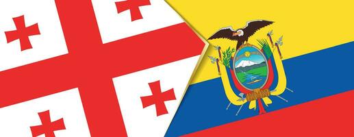 Georgia und Ecuador Flaggen, zwei Vektor Flaggen.