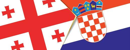 Georgia und Kroatien Flaggen, zwei Vektor Flaggen.