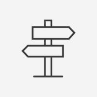 väg, vägvisare, pil, riktning ikon vektor isolerat symbol tecken