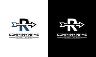 vektor illustration av bokstaven r logotyp form pil grafisk