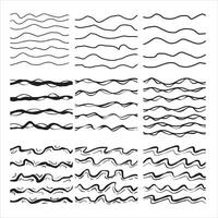 abstrakt Vinka linje. abstrakt randig geometrisk strömma skiss. kurva element. minimal kurva grafisk uppsättning. vektor