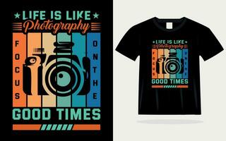 Fotografie T-Shirt Design Prämie Vektor