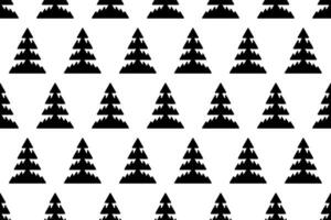 sömlös gran mönster. svart och vit jul träd upprepa sömlös mönster. vektor