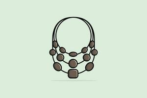 schön Frauen Perlen Halskette Vektor Illustration. Schönheit Mode Objekte Symbol Konzept. modisch eben Mode Hals Halskette Vektor Design.