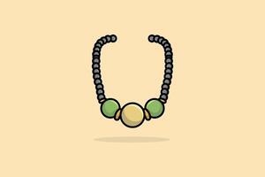 weiblich Mode elegant Perlen Halskette Vektor Illustration. Schönheit Mode Objekte Symbol Konzept. stilvoll und beiläufig modisch Halskette Vektor Design.