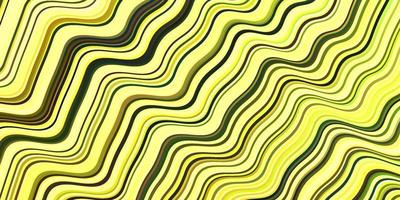 hellgrüne, gelbe Vektorschablone mit gekrümmten Linien. vektor