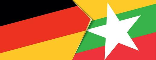 Deutschland und Myanmar Flaggen, zwei Vektor Flaggen.