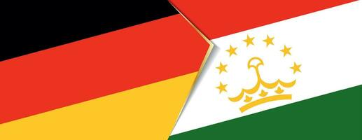 Deutschland und Tadschikistan Flaggen, zwei Vektor Flaggen.